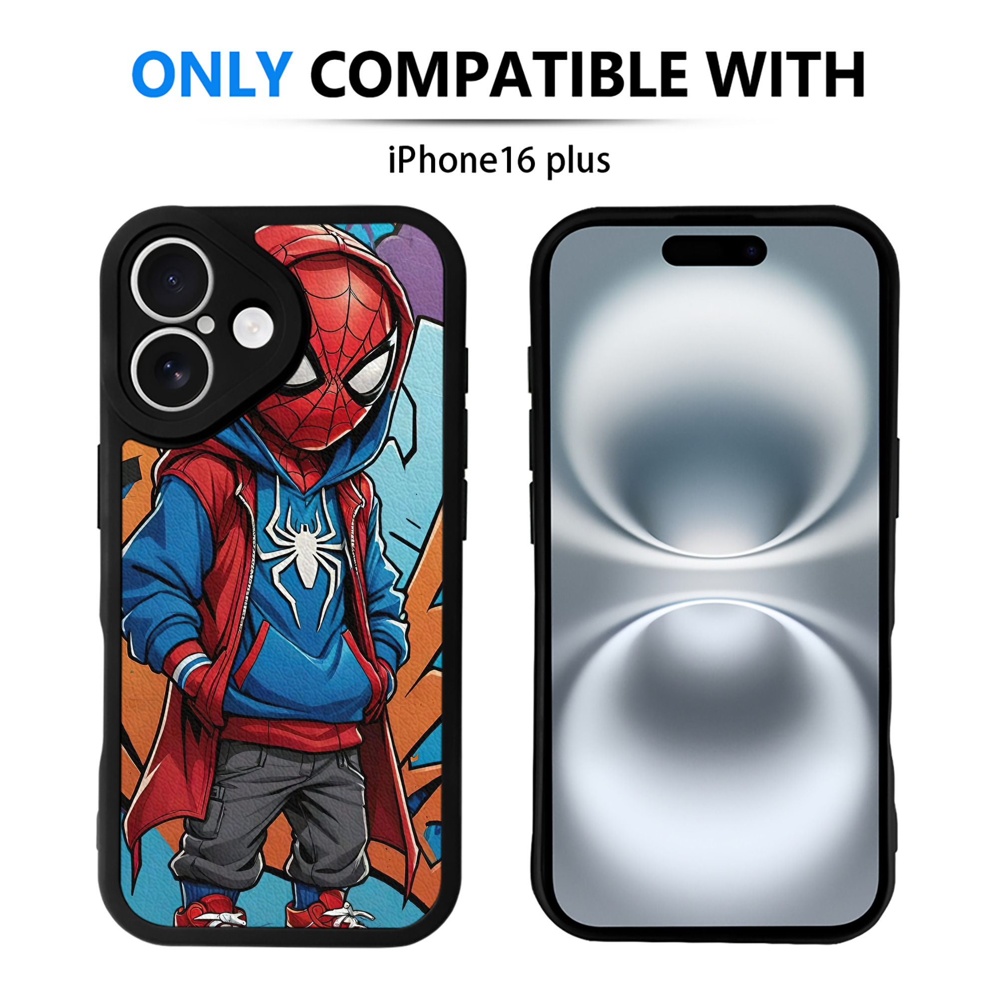 （画像用） Spider Man スパイダーマン 【iPhone 16シリーズ対応】シリコンスマホケース（レザー調） 材質：シリコン